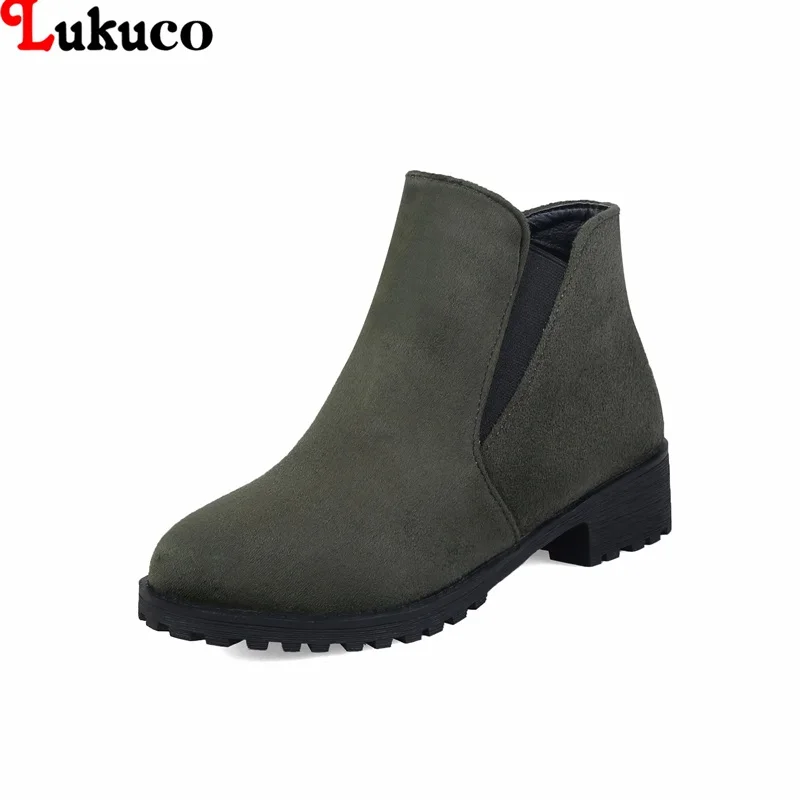 

Lukuco New Ankle Boots Short Plush Autumn Winter Female Botas Woman Large Size 38 39 40 41 42 43 44 45 46 Free Shipping Shoes