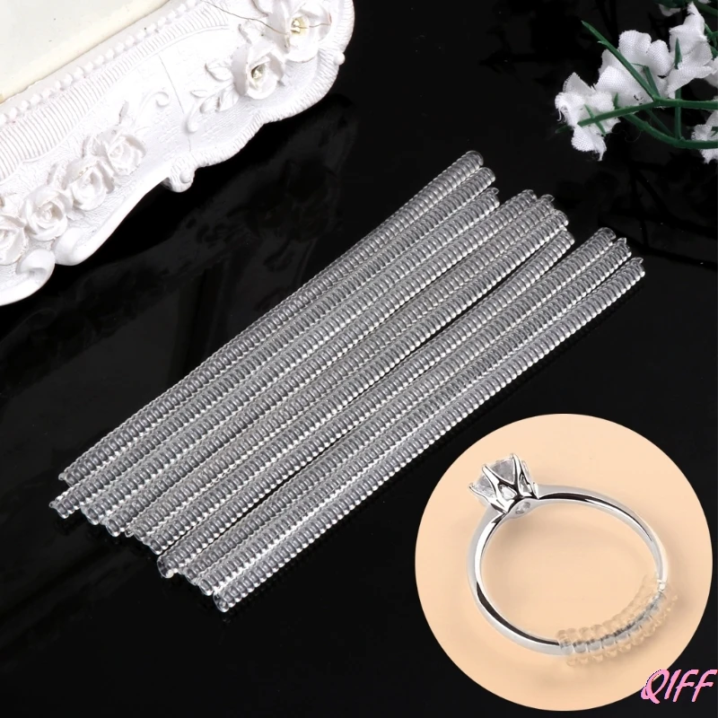 

12 Pcs Ring Size Adjuster Insert Guard Tightener Reducer Resizing Fitter Tools