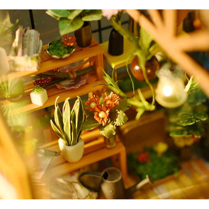 DIY Doll House Miniature Dollhouse With Furnitures Wooden Handmade House Toys Gift For Kids Kathy's Flower House DG104 #E