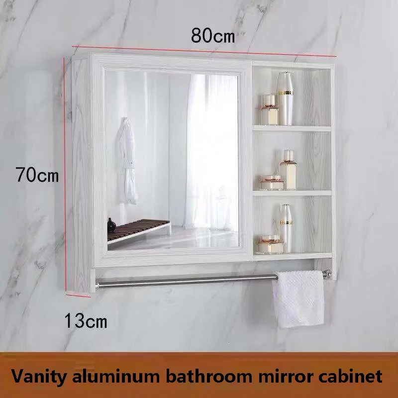 شحن مجاني U-BEST الايطالية الحمام الغرور الألومنيوم خزانة حمام مرآة مخصص اللون والحجم