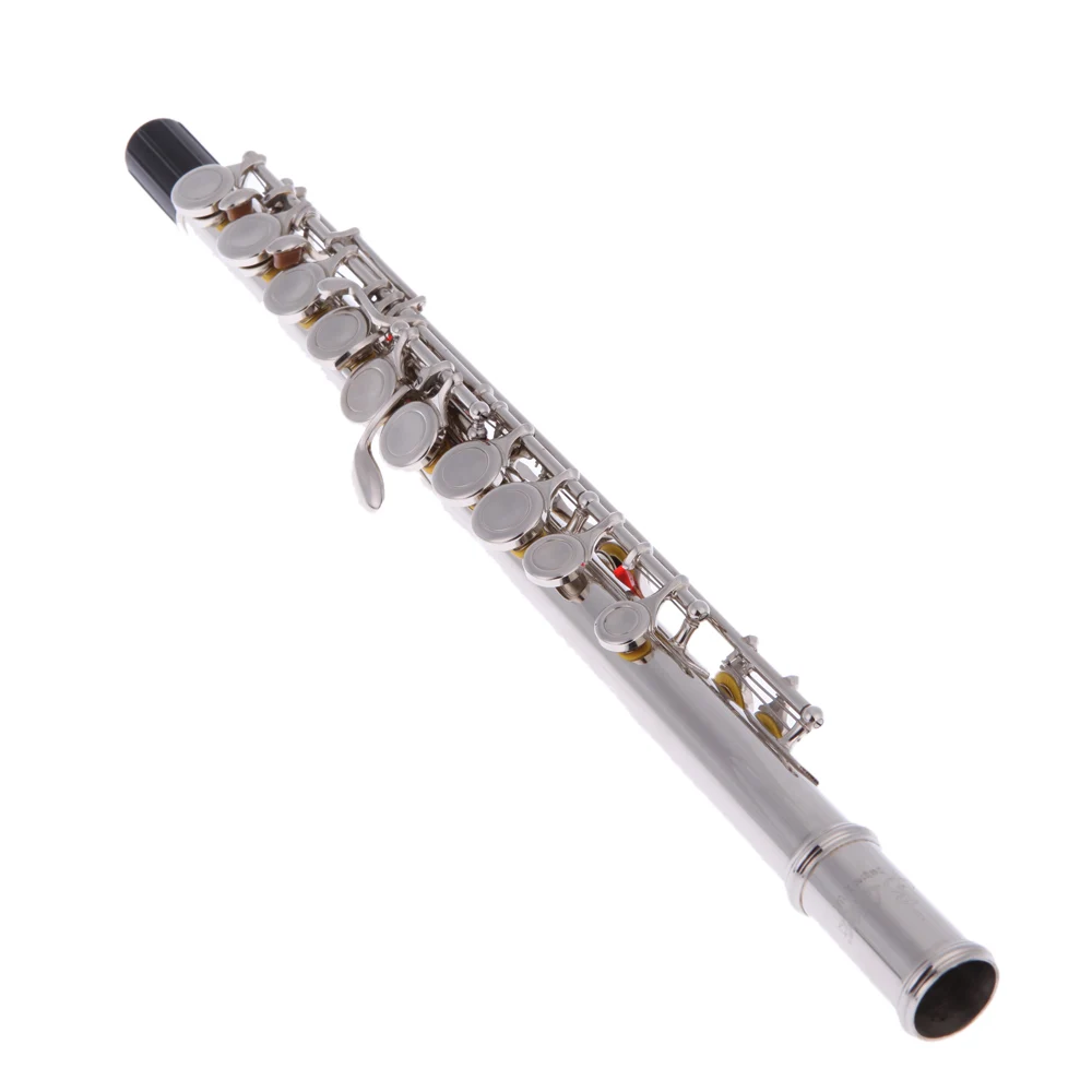 

Western Concert Flute Silver Plated 16 Holes C Key Cupronickel Woodwind Instrument with Cleaning Cloth