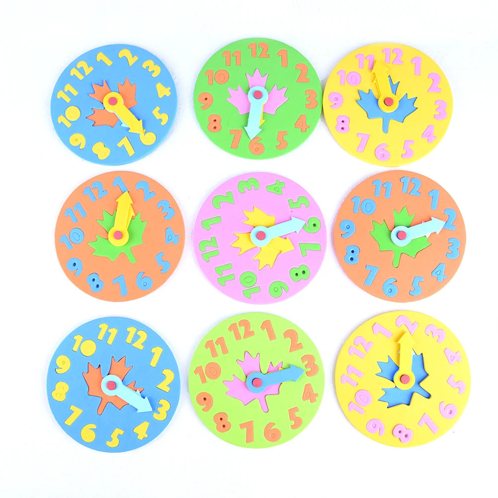 

1 Piece 3-6 years old Kids DIY Eva Clock Learning Education Toys Fun Jigsaw Puzzle Game for Children Baby Toy Gifts