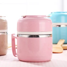 Новая одежда для маленькой девочки 2 слоя Портативный Еда контейнер Нержавеющая сталь Ланчбокс Пластик пикника путешествия герметичность столовая посуда bento box для приготовления пищи