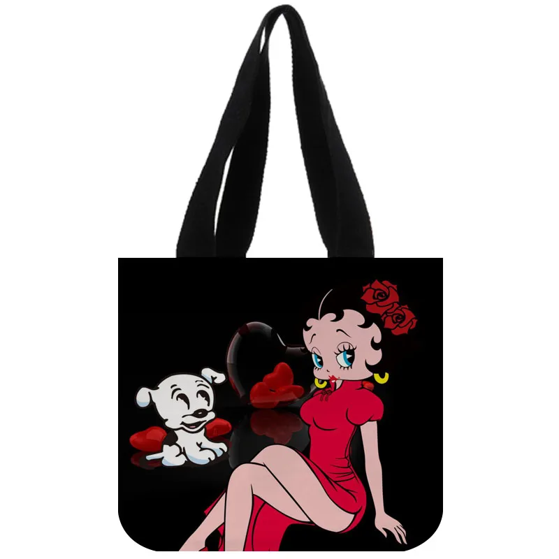 Сумка-тоут из хлопка и холста на заказ Betty Boop Shopping Складная многоразовая сумка с собственным логотипом оптом