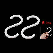 5 pçs plástico branco s forma gancho gancho para cestas de roupas em casa