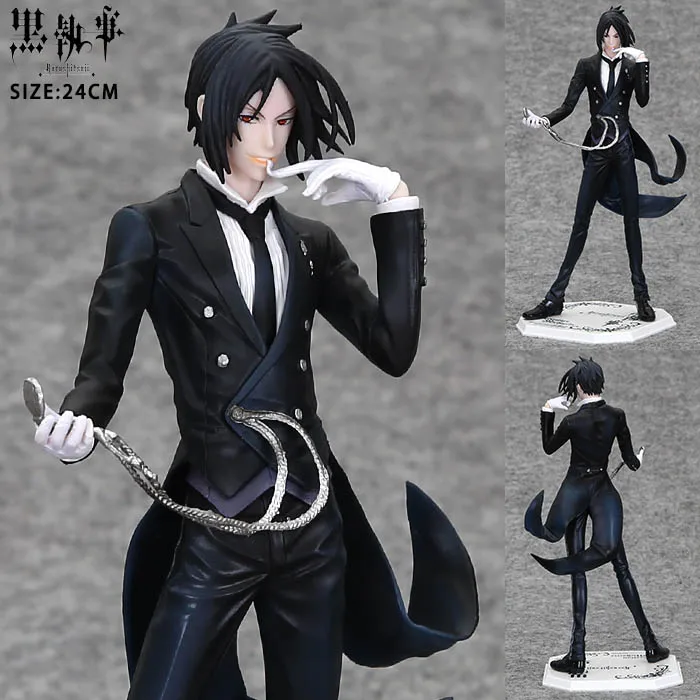 Аниме Black Butler Себастьян Михаэлис ПВХ фигурку Коллекционная модель игрушки 24 см