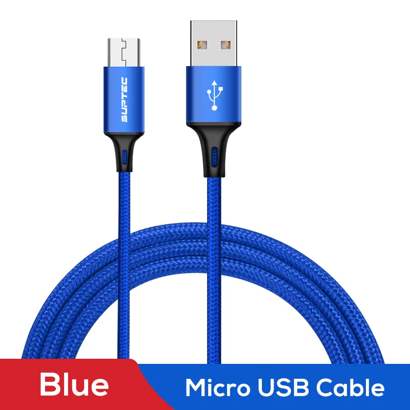 SUPTEC Micro USB кабель провод для быстрого заряда телефона зарядное устройство шнур для samsung S7 Xiaomi huawei Honor Tablet Android Microusb адаптер - Цвет: Blue