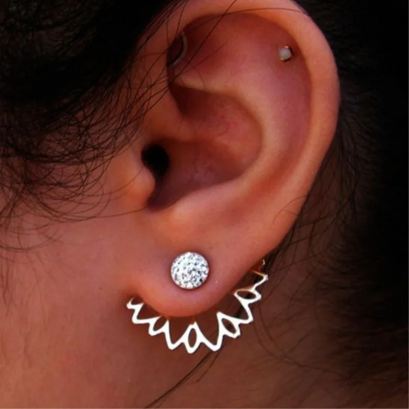 

Kpop Earrings Fashion Lady Earrings Hollow Lotus Shaped Imbue Rhinestone Zirconia Earrings Oorringen