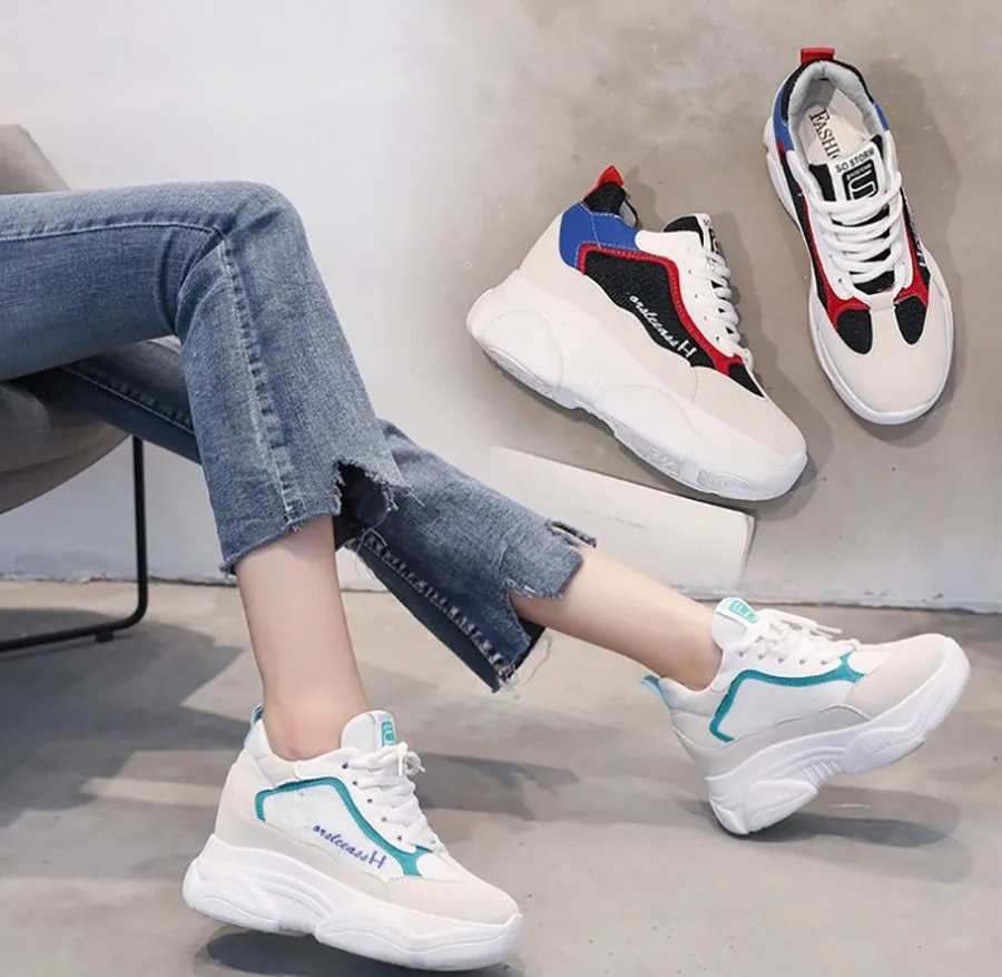 

Girl Vitality Gym Shoes Thin Belt Increase Sneakers Female Spring New Korean Version Of The Street Beat Hong Kong Taste Harajuku