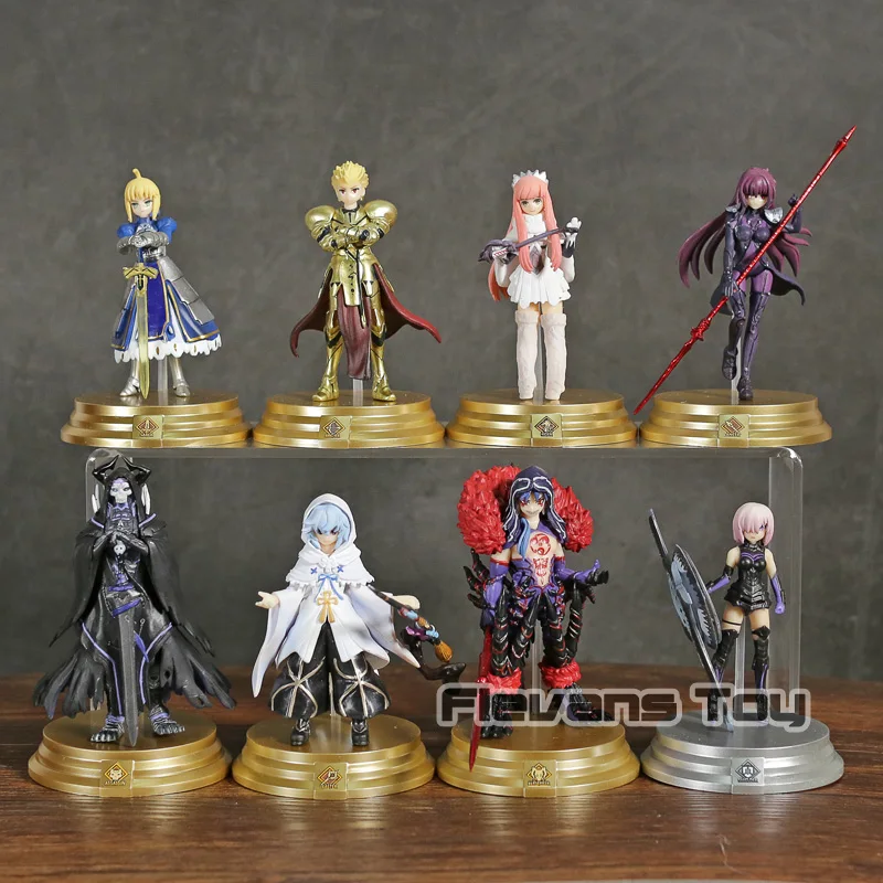 

Fate Grand Order Duel FGO Collection Figure Saber Scathach Mash Gilgamesh Merlin Medb 8pcs/set