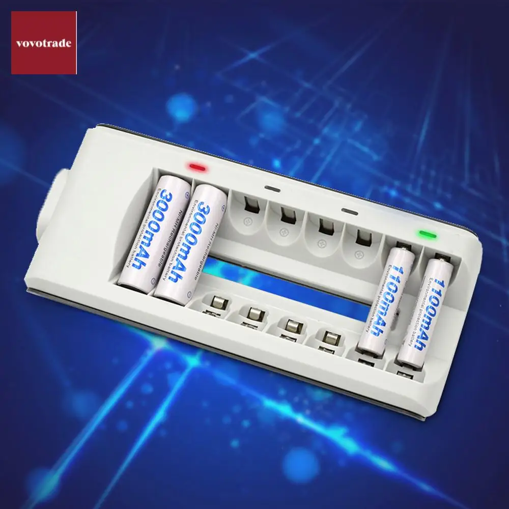 

8 Slots Smart Fast Charger AA AAA Ni-MH / Ni-Cd Batteries Rechargeable Battery US EU AU UK Adapter Option Drop Shipping