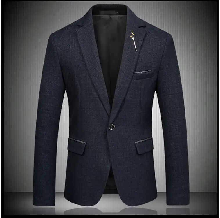 Стиль мужской досуг костюм высокого качества корейский стиль Slim Fit костюм Куртка Блейзер Мужская модная одежда