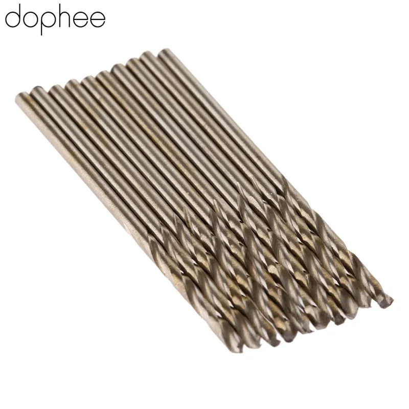 dophee 10Pcs Twist Drill Bits HSS Drill Bit 1.5/1.6/1.7/1.8/1.9mm Micro Straight Shank Drilling Electric Drills Woodworking Tool