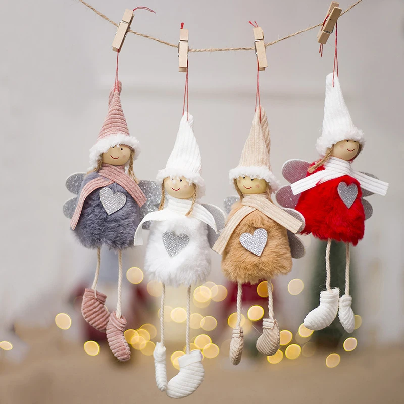 Рождественский Ангел плюшевая кукла игрушка Рождественская елка украшение подвесная девочка кулон 2019 новогодние подарки рождественские