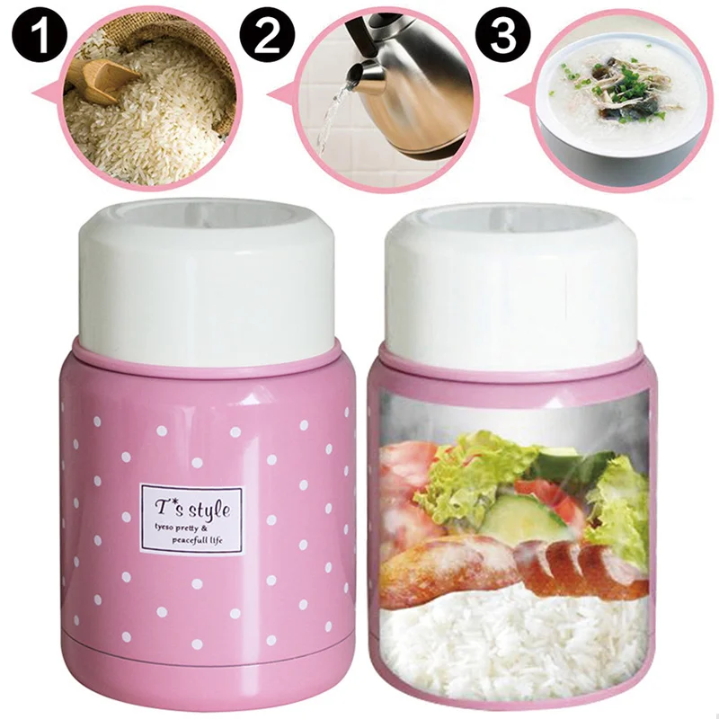 

350ml Thermos cup thermos colorful food container inox folding spoon cute flask lunch box stainless steel bento thermo kid gifts