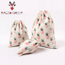 Яростная овца, модные хлопковые сумки для покупок, складные сумки для покупок, Экологичная многоразовая сумка с принтом ананаса