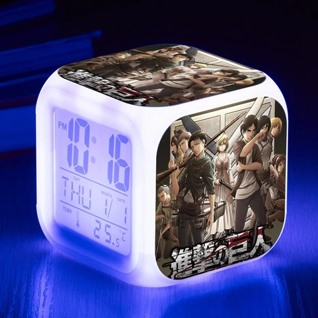 Kids wekker Gift Alarm Clock Cartoon Attack On Titan3 digital Alarm