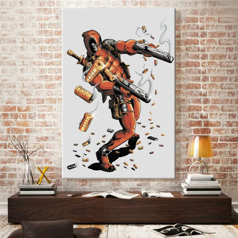 Diy Краска по номерам картина с наборами Deadpool Мстители декоративная висячая
