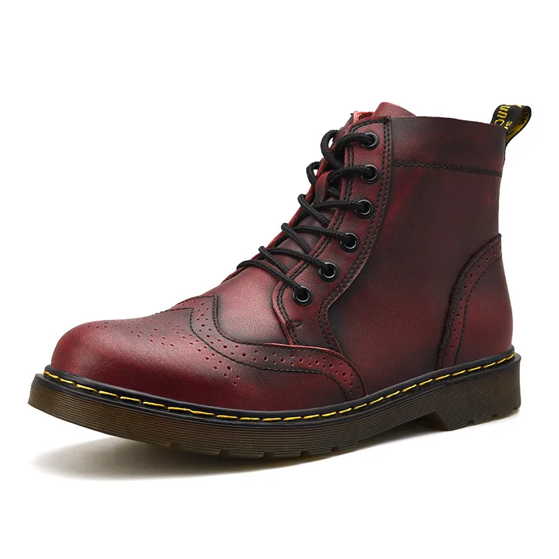 

High Quality Genuine Leather Men Boots Winter Waterproof Ankle Boots Martin Boots Outdoor Working Snow Boots Men Shoes