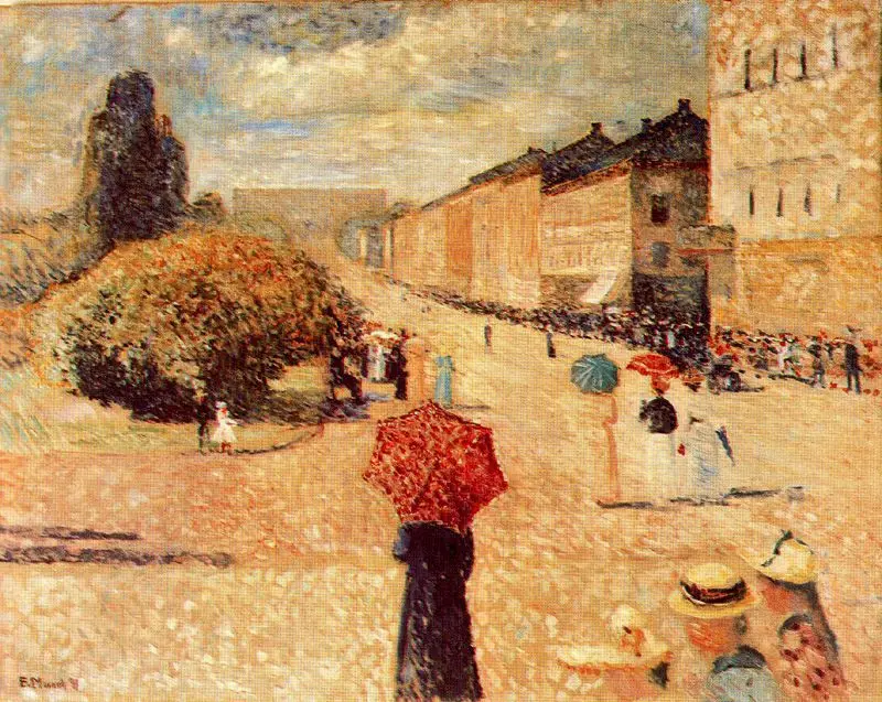 

Oil Painting Reproduction on Linen Canvas,spring-day-on-karl-johan-street-18 by Edvard Munch,100% handmade,abstract oil painting
