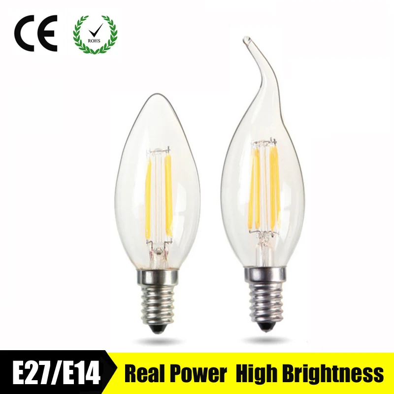 

Top quality led bulb 2W 4W led lamp E14 E27 AC220V LED Filament led Candle Bulbs 360 Degree bulb lamp Replace Incandescent Light
