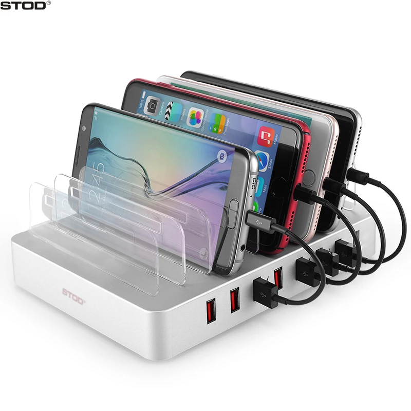 STOD Мульти USB зарядная станция Настольный держатель 8 портов Высокая мощность 96 Вт