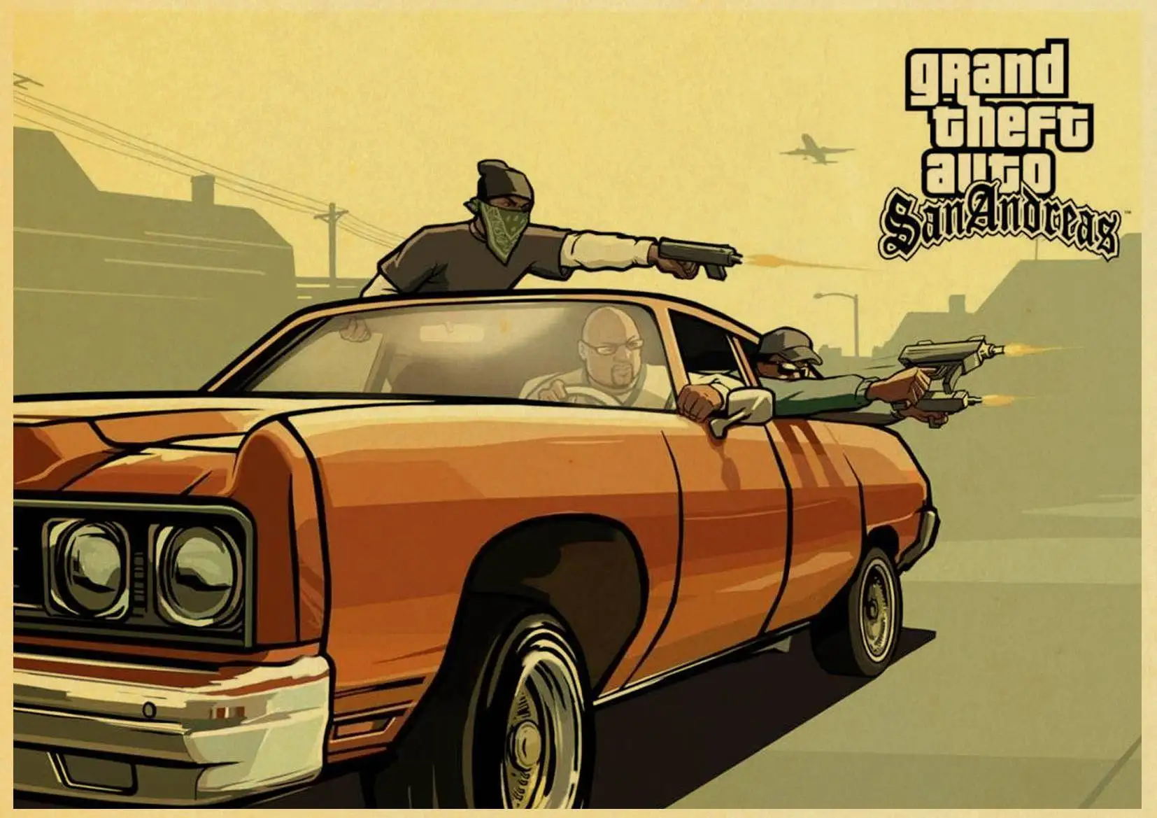 Grand Theft Auto V Game Art Ретро плакат напечатанный GTA 5 настенные картины для гостиной винтажная декоративная настенная живопись/картина - Цвет: E102