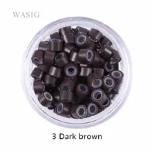 1000 шт 3# темно-коричневый 4,5 мм* 2,5 мм* 3 мм Силиконовые микросхемы/звенья/капсулы для наращивания волос Инструменты 7 цветов по желанию