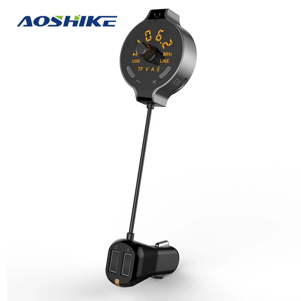 AOSHIKE fm-передатчик беспроводной Bluetooth модулятор Handsfree автомобильный комплект MP3 плеер fm-радио напряжение TF двойной USB Автомобильное зарядное устройство