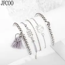 Новые винтажные браслеты с кистями из бусин, геометрические браслеты в форме сердца, 5 шт./компл., модные богемные браслеты, комплекты ювелирных изделий, Прямая поставка