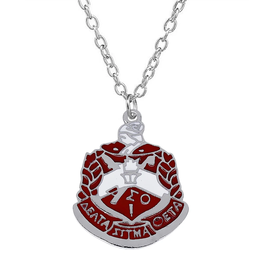 

Exquisite Enamel Metal DELTA SIGMA THETA Badge Pendant Necklace for greek letter sorority Symbol Jewelry Necklace