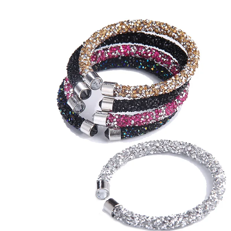 

5colors Crystal Cuff Gift Bangles Bracelet Open Bangles Pulseira Feminina For Women Bijoux Fashion Jewelry