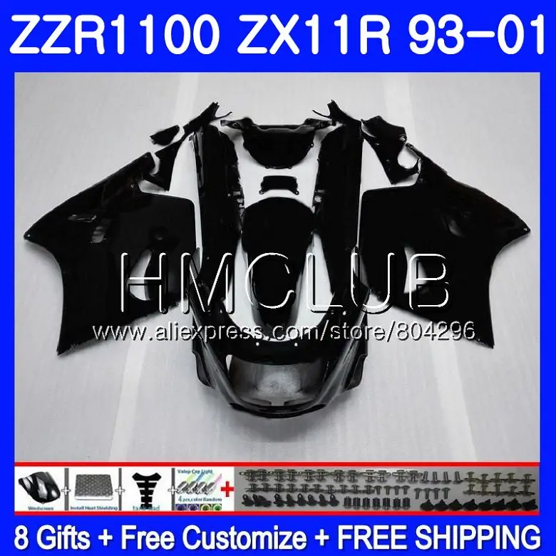 

Kit For KAWASAKI NINJA ZX11R 93 01 ZX 11R 93 98 99 00 01 0HM.17 ZZR1100 ZX11 ZX-11R 1993 1998 1999 2000 2001 Flat black Fairing