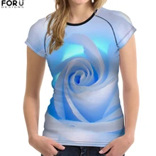 FORUDESIGNS футболка с розами женские топы футболки сексуальные женские футболки Красная футболка Женская Повседневная футболка большие размеры 3D печать