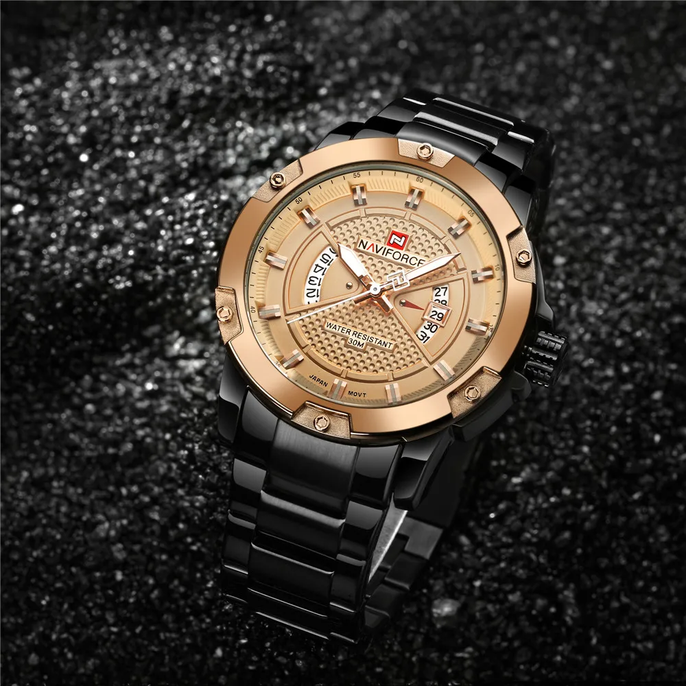 Top Brand Luxury Men Military Wrist Watches NAVIFORCE men Watches Full Steel Men Sports Watch Water