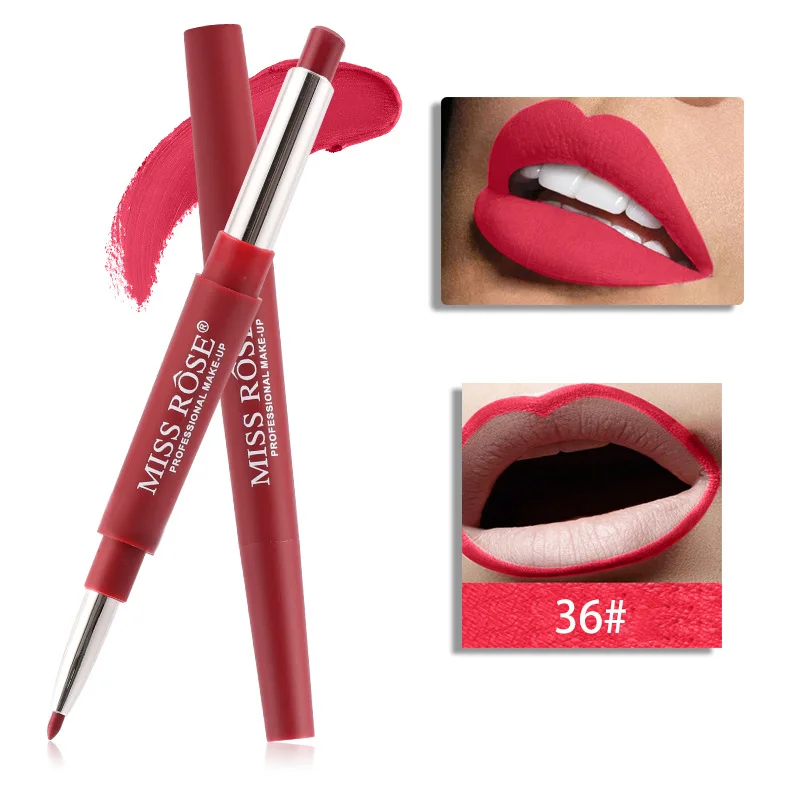 Miss Rose Топ бренд Карандаш для губ матовый карандаш для губ долговечные водонепроницаемые увлажняющие губные помады макияж сексуальные губы косметика для контурирования - Цвет: 36