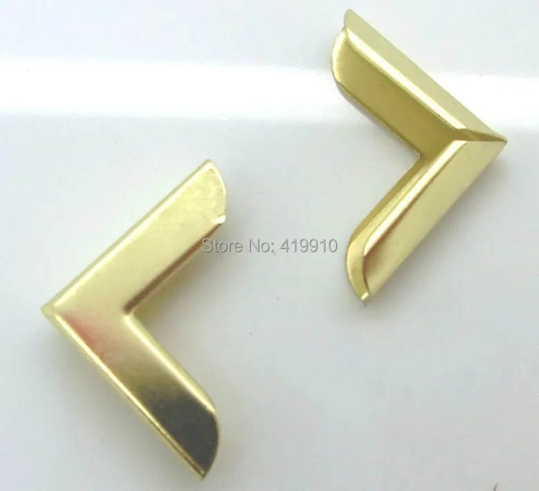 

Free Shipping-100 Gold Plated Book Scrapbooking Albums Menus Folders Corner Protectors 19x26mm J1703
