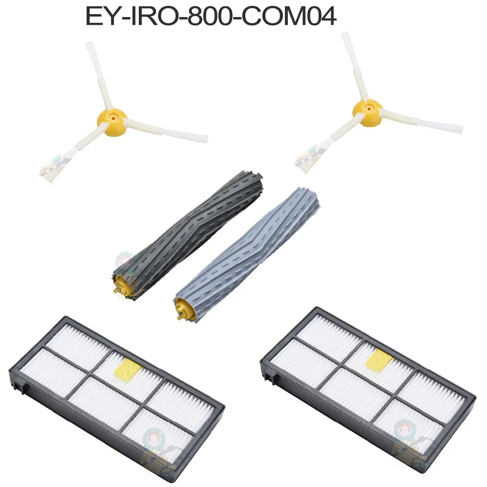 Для iRobot Roomba 980 кисть 850 860 861 866 870 880 890 900 фильтр боковая щетка не допускает перехлестывания шнура для мусора пыли инструмент для очистки - Цвет: EY-IRO-800-COM04