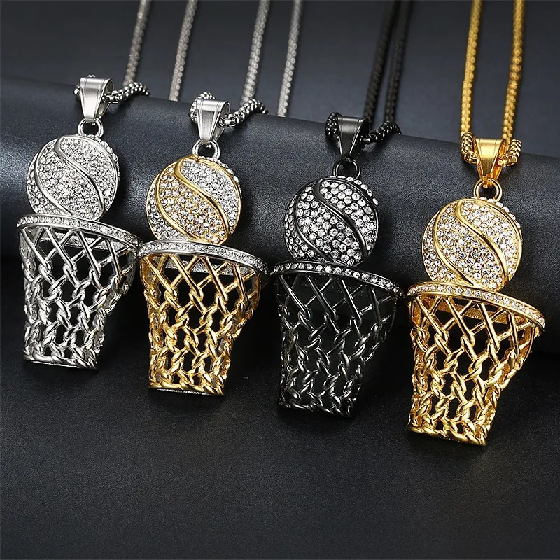 Beichong модные ледяной из Bling Полный горный хрусталь Баскетбол мужские подвески 2