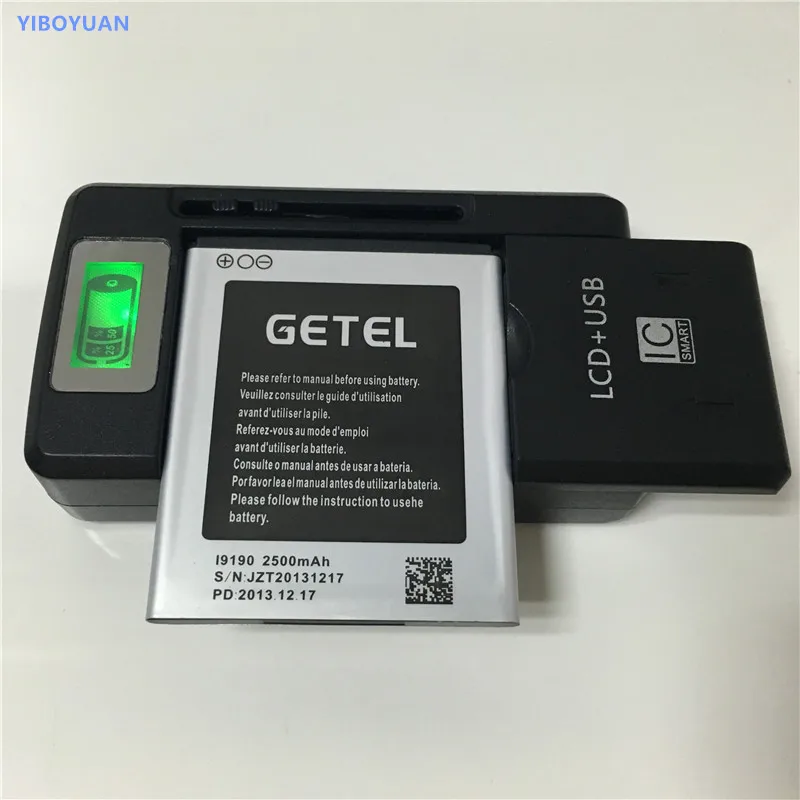 

3.7V 2500mAh GETEL I9190 For JINGA IGO L2 / JINGO IGL2 Battery + YIBOYUAN SS-8 Universal Charger