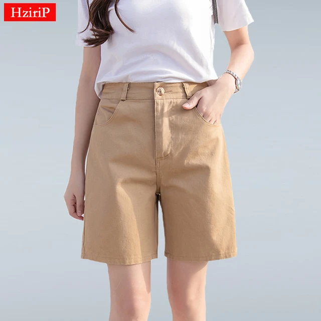 US $10.21 Hzirip 2019 Summer Women Hot Short Fashion Loose Cotton Wide Leg Shorts Candy Color Casual Shorts W