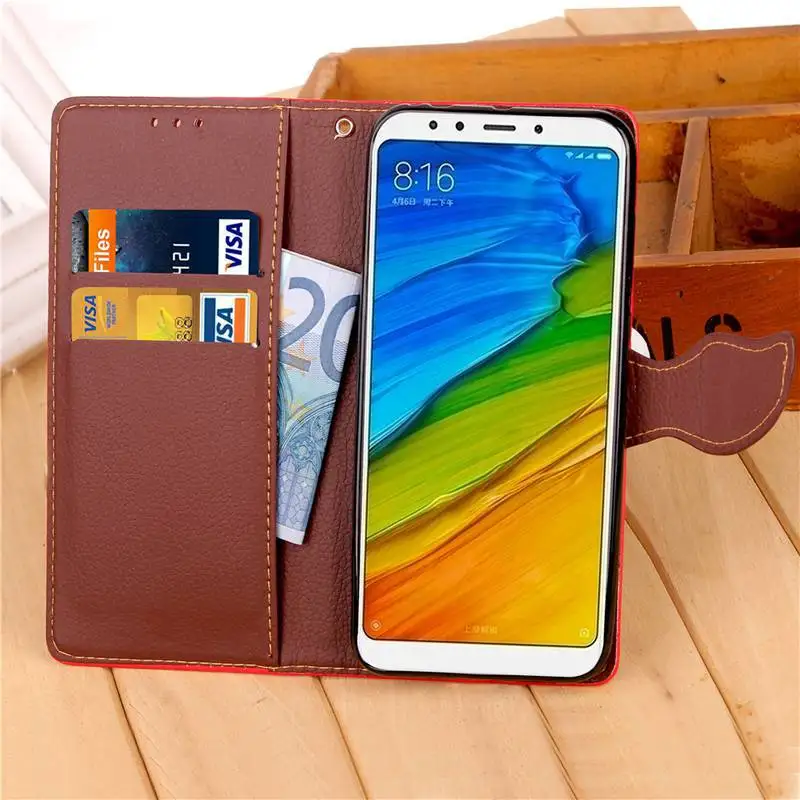 Форма листа Пряжка Бумажник флип чехол для телефона xiaomi Redmi 5 плюс Чехол из