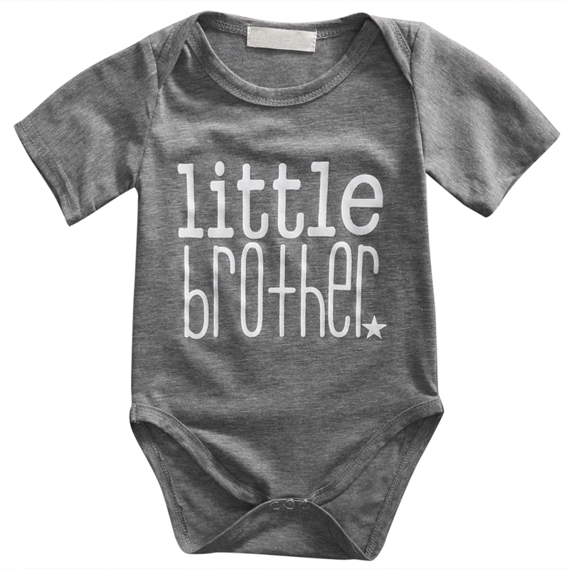 Летняя Повседневная новейшая Одежда для новорожденных мальчиков, футболка с надписью «Brother», Семейные комплекты одежды - Цвет: Litter Brother 100