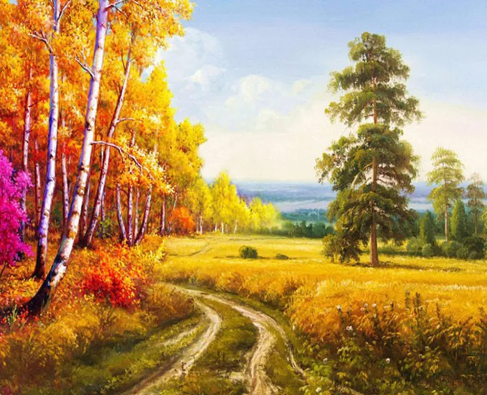 

5D Diy Full Square Diamond Painting Autumn Scenery Mosaics Cross-stitch Diamond Embroidery Decoration Gifts Diamant