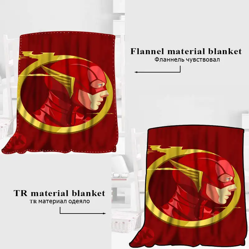 Custom Superhero The Flash Blanket - Flannel Fabric - Sizes: 120X160cm, 150X180cm, 175X200cm - Sofa Bed Throw Blanket for Kids and Adults - Warm and Cozy Blanket image 3