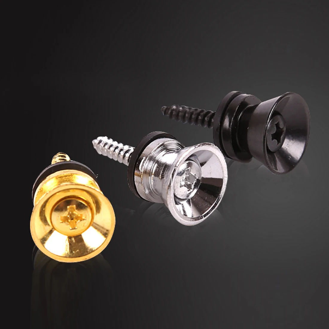 

Chrome Plated Guitar Strap Lock Non-slip Belts Buckle Button for All Acoustic Electric Guitar Bass Strap Easy Fix & Remove Screw