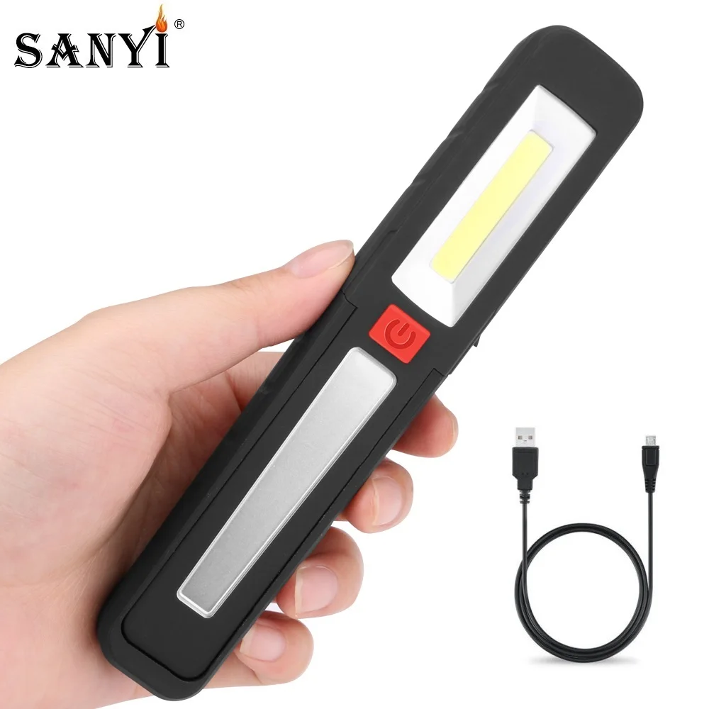 

2 in 1 Flashlight Floodlight 3 Modes COB LED Hand Torch Camping Magnetic Work Light Auto Inspection Repairing Lamp Emergency Use