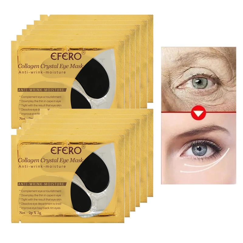 EFERO 5Packs Collagen Eye Mask Dark Circles Repair Anti-Aging Crystal Gel Eye Patch Black Sheet Mask for Eye Patches Skin Care EFERO 5Packs Collagen Eye Mask Dark Circles Repair Anti-Aging Crystal Gel Eye Patch Black Sheet Mask for Eye Patches Skin Care