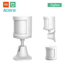オリジナル Xiaomi Aqara スマートホーム人体センサーセキュリティデバイスとホルダースタンド運動センス光強度検出(China)