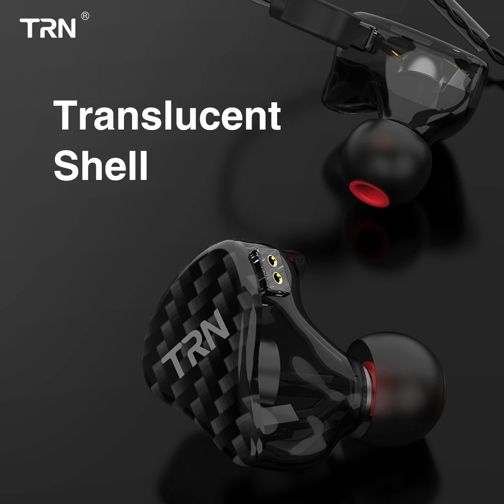 TRN H2 наушники-вкладыши с динамическим приводом и монитором, спортивные наушники для бега, бас HIFI наушники-вкладыши, съемные 2-контактные наушники IEM на заказ